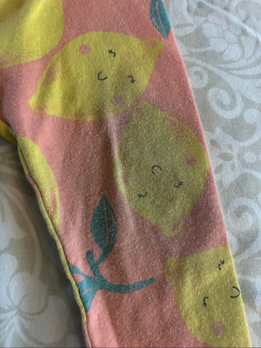 Carter's Pink and Yellow Lemon Print Two-Piece Pajama Set